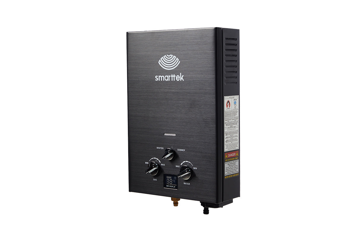 Smarttek Black Portable Hot Water System (OPUS pack) – Set Up Camp